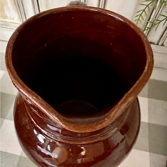 VINTAGE, STONEWARE PITCHER. EARLY 20TH CENTURY. TWO-TONE DESIGN - Picture 5 of 8